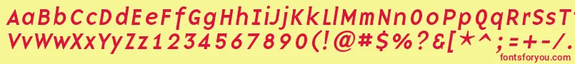 fuente BaseninecItalic – Fuentes Rojas Sobre Fondo Amarillo