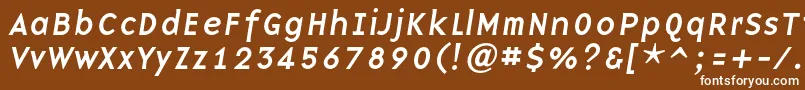 Шрифт BaseninecItalic – белые шрифты на коричневом фоне