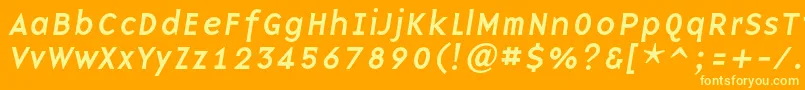 BaseninecItalic Font – Yellow Fonts on Orange Background