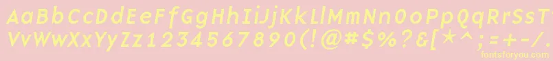 BaseninecItalic Font – Yellow Fonts on Pink Background