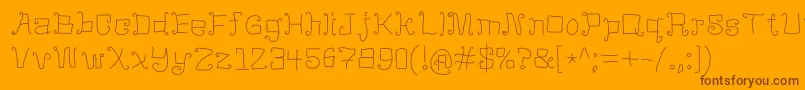 MangoFlavoredJello-Schriftart – Braune Schriften auf orangefarbenem Hintergrund