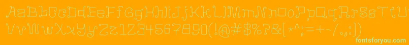 MangoFlavoredJello-Schriftart – Grüne Schriften auf orangefarbenem Hintergrund