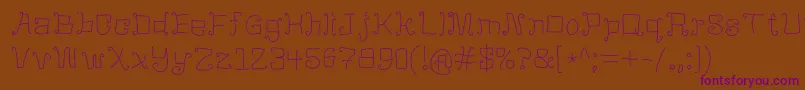 MangoFlavoredJello-fontti – violetit fontit ruskealla taustalla