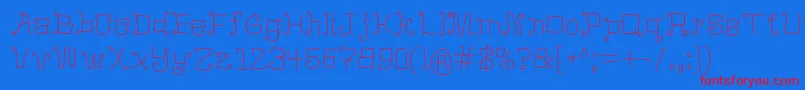 MangoFlavoredJello-Schriftart – Rote Schriften auf blauem Hintergrund