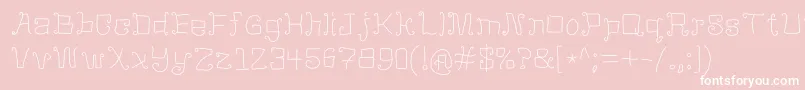 MangoFlavoredJello-Schriftart – Weiße Schriften auf rosa Hintergrund