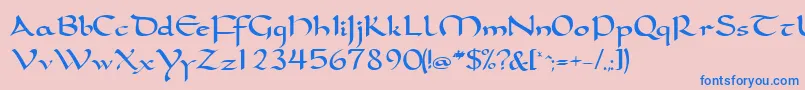 Samovarssk Font – Blue Fonts on Pink Background