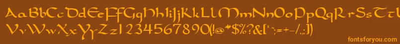 Samovarssk Font – Orange Fonts on Brown Background