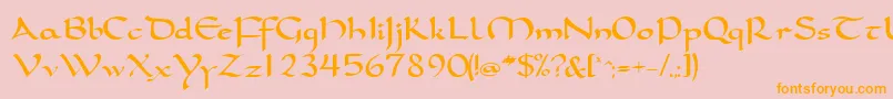 Samovarssk Font – Orange Fonts on Pink Background