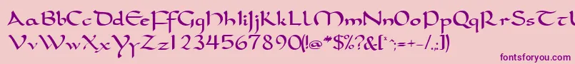 Samovarssk Font – Purple Fonts on Pink Background