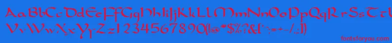 Samovarssk Font – Red Fonts on Blue Background