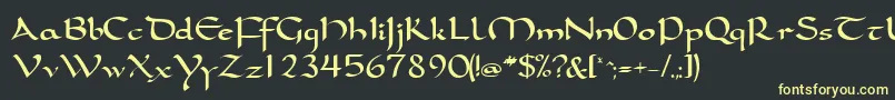 Samovarssk Font – Yellow Fonts on Black Background