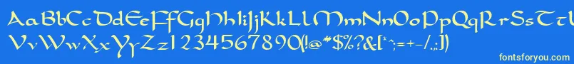 Samovarssk Font – Yellow Fonts on Blue Background