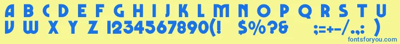 フォントFestusNormal – 青い文字が黄色の背景にあります。