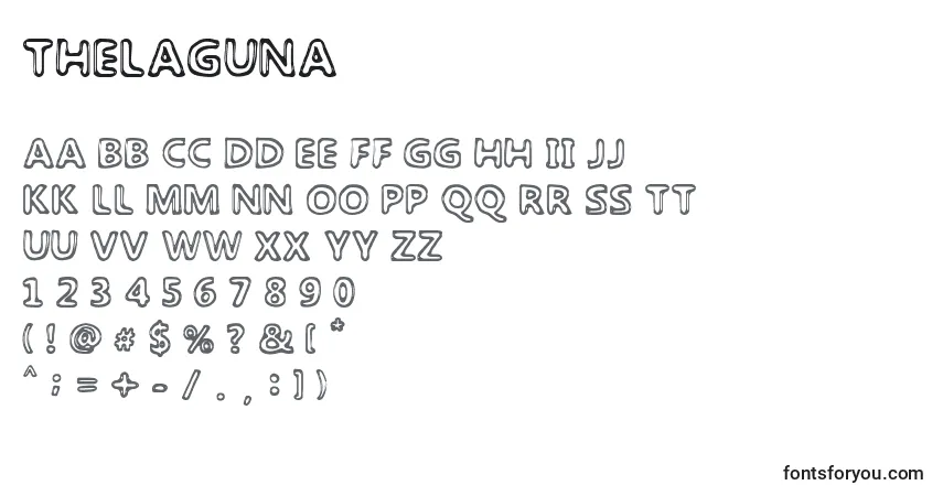Fuente TheLaguna - alfabeto, números, caracteres especiales