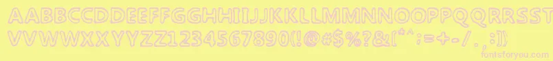 TheLaguna-fontti – vaaleanpunaiset fontit keltaisella taustalla