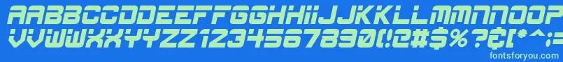 Шрифт EspItal – зелёные шрифты на синем фоне