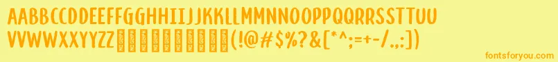 GrapedemoRegular Font – Orange Fonts on Yellow Background