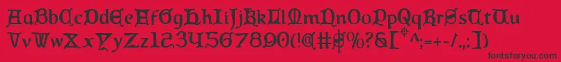 QueenCountryCondensed Font – Black Fonts on Red Background