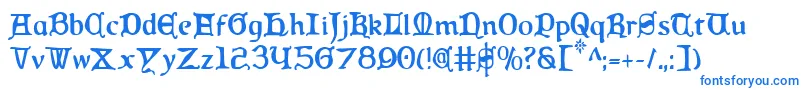 フォントQueenCountryCondensed – 白い背景に青い文字