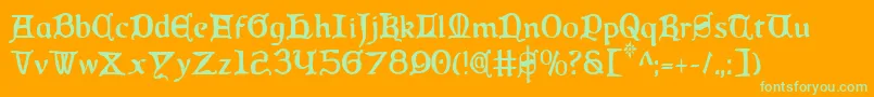 QueenCountryCondensed Font – Green Fonts on Orange Background