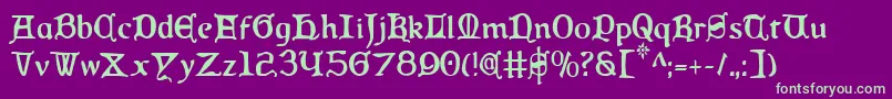 フォントQueenCountryCondensed – 紫の背景に緑のフォント