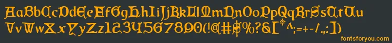 フォントQueenCountryCondensed – 黒い背景にオレンジの文字