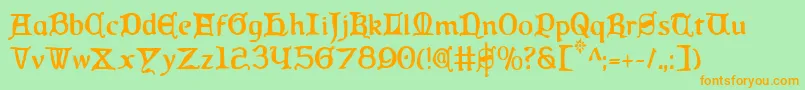 QueenCountryCondensed Font – Orange Fonts on Green Background