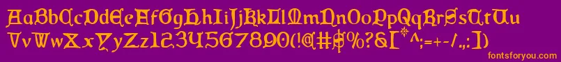 QueenCountryCondensed Font – Orange Fonts on Purple Background