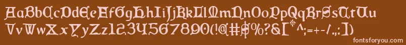 QueenCountryCondensed Font – Pink Fonts on Brown Background