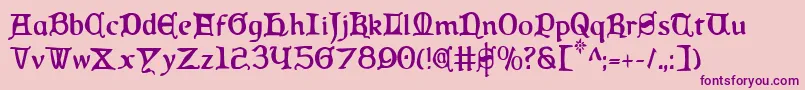 QueenCountryCondensed Font – Purple Fonts on Pink Background