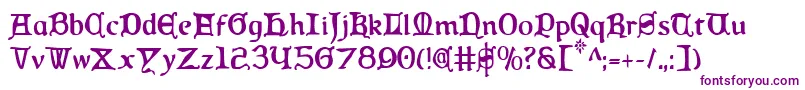 QueenCountryCondensed-Schriftart – Violette Schriften auf weißem Hintergrund