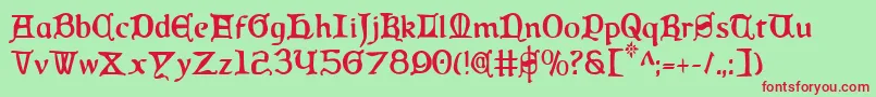 QueenCountryCondensed Font – Red Fonts on Green Background