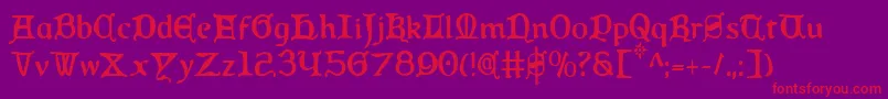 QueenCountryCondensed Font – Red Fonts on Purple Background