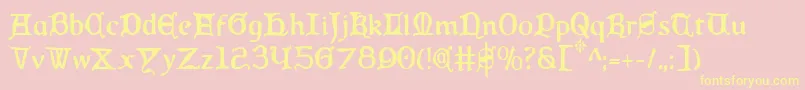 QueenCountryCondensed Font – Yellow Fonts on Pink Background