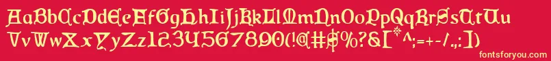Шрифт QueenCountryCondensed – жёлтые шрифты на красном фоне