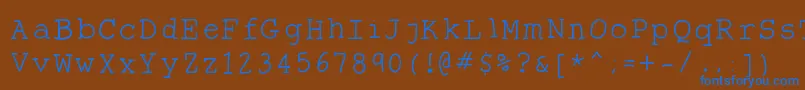 フォントTheantitype – 茶色の背景に青い文字