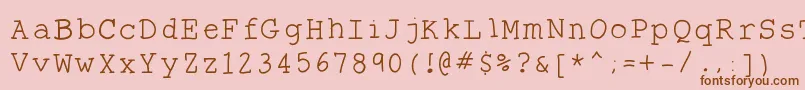 Theantitype-Schriftart – Braune Schriften auf rosa Hintergrund