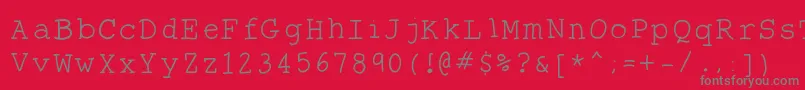 Theantitype Font – Gray Fonts on Red Background