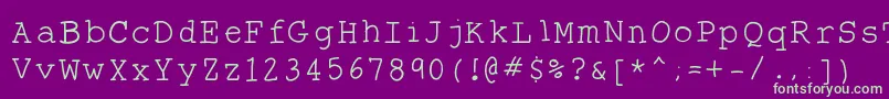 フォントTheantitype – 紫の背景に緑のフォント