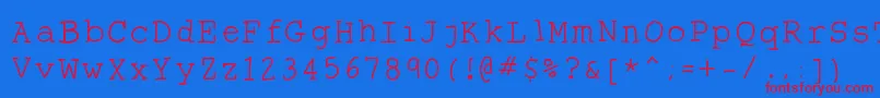 Theantitype Font – Red Fonts on Blue Background