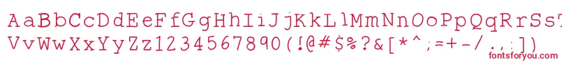 フォントTheantitype – 白い背景に赤い文字