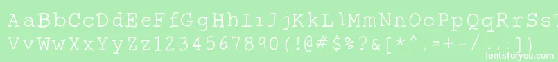 フォントTheantitype – 緑の背景に白い文字