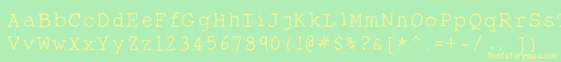 Theantitype-Schriftart – Gelbe Schriften auf grünem Hintergrund