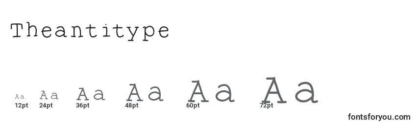 Размеры шрифта Theantitype