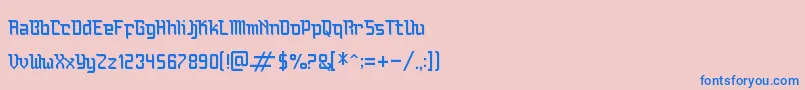 フォントBauchaomaicha – ピンクの背景に青い文字