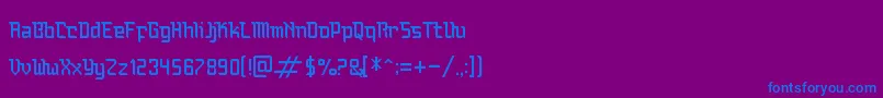 フォントBauchaomaicha – 紫色の背景に青い文字