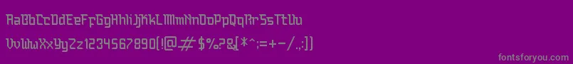 フォントBauchaomaicha – 紫の背景に灰色の文字