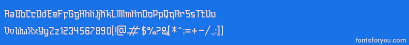 フォントBauchaomaicha – ピンクの文字、青い背景