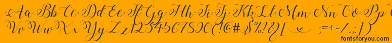 StylishCalligraphyDemo Font – Black Fonts on Orange Background