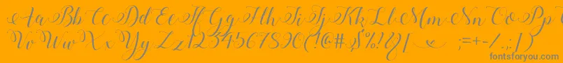 Шрифт StylishCalligraphyDemo – серые шрифты на оранжевом фоне